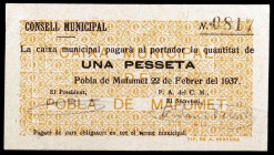 Pobla de Mafumet, la. 50 céntimos y 1 peseta. (T. 2200b y 2201c). 2 cartones, todos los de la localidad. Ex Colección Olabarría 14/02/2019, nº 5500. M...