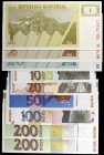 Eslovenia. 9 billetes de distintos valores y fechas. A examinar. S/C-/S/C.