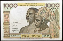 s/d. Estados africanos occidentales. Banco Central. 1000 francos. (Pick 103Am). Esquinas rozadas. S/C-.