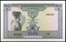 s/d (1962). Laos. Banco Nacional. 10 kip. (Pick 10b). S/C-.