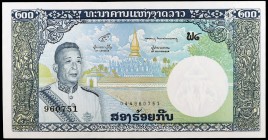 s/d (1963). Laos. Banco Nacional. 200 kip. (Pick 13b). Rey Savang Vatthana. S/C-.
