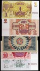 1919 a 1992. Letonia. 5 billetes de distintos valores y fechas. A examinar. S/C-/S/C.