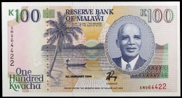 1994. Malawi. Banco de la Reserva. 100 kwacha. (Pick 29b). 1 de enero, Dr. Hastings Kamuzu Banda (Presidente). S/C.