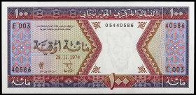 1974. Mauritania. Banco Central. 100 ouguiya. (Pick 4a). 28 de noviembre. S/C.