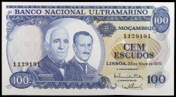 1972. Mozambique. Banco Nacional Ultramarino. 100 escudos. (Pick 113). 23 de mayo, G. Coutinho y S. Cabral. Escaso. S/C.