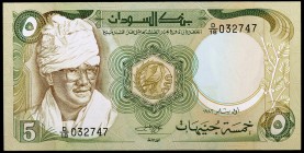 1983. Sudán. Banco de Sudán. 5 libras. (Pick 26a). 1 de enero, Presidente J. Nimeiri. S/C.