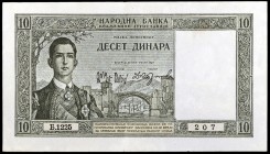 1939. Yugoslavia. Banco Nacional. 10 dinara. (Pick 35). 22 de septiembre, Pedro II. S/C-.