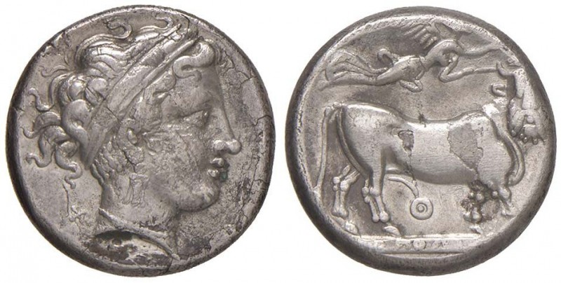 CAMPANIA Neapolis - Didramma (circa 300-275 a.C.) Testa di ninfa a d. &ndash; R/...