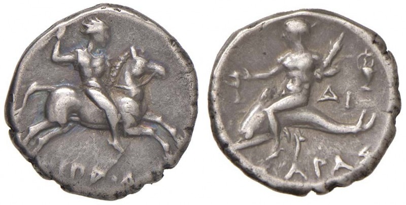 CALABRIA Taranto - Statere (circa 272-240 a.C.) Cavaliere al galoppo a d. – R/ T...