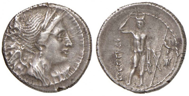 BRUTTIUM Brettii - Statere (circa 216-214C.) Busto di Nike – R/ Divinità fluvial...