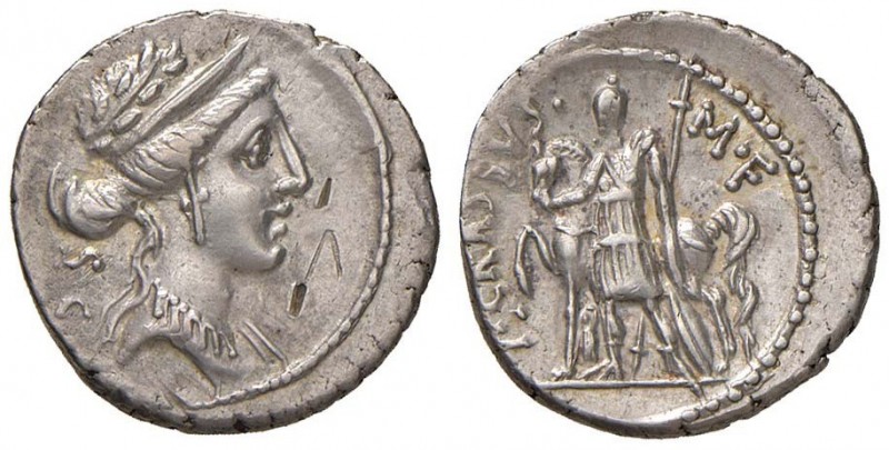 Licinia – P. Licinius Crassus M. f. - Denario (55 a.C.) Busto di Venere a d. – R...