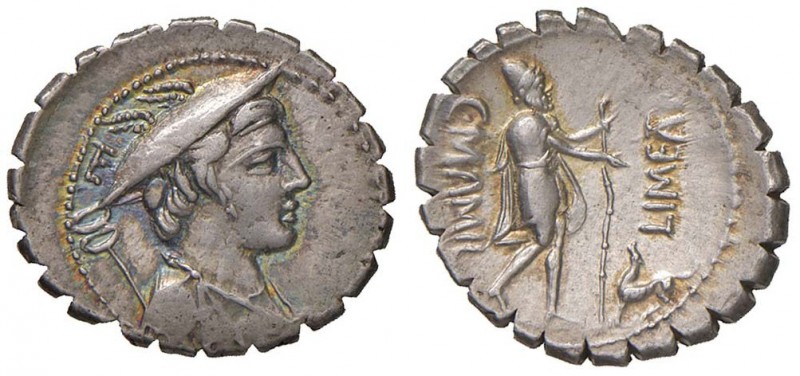 Mamilia – C. Mamilius Limetanus - Denario (82 a.C.) Busto di Mercurio a d. – R/ ...