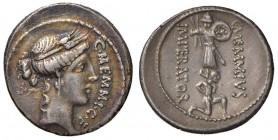 Memmia – Caius Memmius - Denario (56 a.C.) Testa di Cerere a d. - R/ Trofeo con prigioniero – B. 10; Cr. 427/1 AG (g 3,88)
BB/SPL