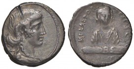 Plaetoria – M. Plaetorius M. f. Cestianus - Denario (67 a.C.) Busto di donna a d. – R/ Busto di Sors di fronte – B. 10; Cr. 405/2 AG (g 3,90) R 
BB+...