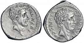 Pompeia – Q. Pompeius Rufus (54 a.C.) Denario – Testa di Silla a d. - R/ Testa di Q. Pompeio Rufo a d. – B. 4; Cr. 434/1 AG (g 4,05) RR Dalla nostra a...