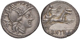 Rutilia – L. Rutilius Flaccus - Denario (77 a.C.) Testa di Roma a d. – R/ La Vittoria su biga a d. – B. 1; Cr. 387/1 AG (g 3,81) Ex Nomisma 35/2007, l...
