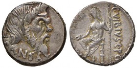 Vibia – C. Vibius C. n. Pansa Caetronianus - Denario (48 a.C.) Maschera di Pan a d. - R/ Giove Axur seduto a s. – B. 18; Cr. 449/1a AG (g 4,10)
SPL...