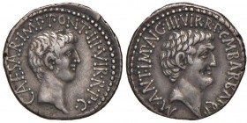 Antonio e Ottaviano - Denario (41 a.C.) Testa di Antonio a d. – R/ Testa di Ottaviano a d. – B. 51; Cr. 517/2 AG (g 3,94)
qSPL