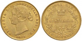 AUSTRALIA Vittoria (1837-1901) Sterlina 1866 – Fr. 10 AU (g 7,99) Bellissimo esemplare per questo tipo di moneta
SPL