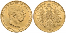 AUSTRIA Francesco Giuseppe (1848-1916) 100 Corone 1912 – Fr. 507 AU (g 33,90) R Minimi hairlines
qFDC