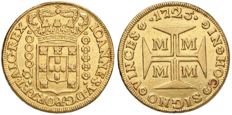 BRASILE Joao V (1706-1750) 20.000 Reis 1725 Minas Gerais – Fr. 33 AU (g 53,67) R...