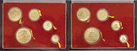 CINA Gold Panda Proof set 1989: Oncia, mezza oncia, quarto, decimo e ventesimo di oncia – AU (g 59,10 di fino totali) In astuccio originale senza cert...