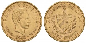 CUBA 10 Pesos 1915 – Fr. 3 AU (g 16,71) Colpo al bordo
BB+