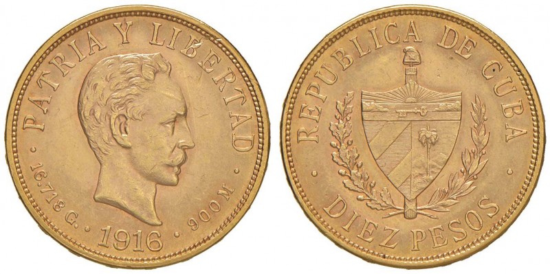 CUBA 10 Pesos 1916 – KM 20; Fr. 3 AU (g 16,73)
SPL+