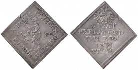 GERMANIA Norimberga - Ferdinando III (1650) Coniazione in argento con i coni di Steckenreiter Ducaten Klippe 1650 – AG (g 2,80) RR Colpetti al bordo
...