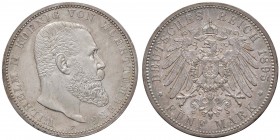 GERMANIA Württemberg – Wilhelm II (1891-1918) 5 Mark 1895 F – KM 632 AG (g 27,79) Bellissimo esemplare, delicata patina
FDC