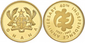 GHANA Moneta/Medaglia da un’oncia 1997 40° anniversario dell’indipendenza – AU (g 31,10) R In astuccio con certificato 
FS