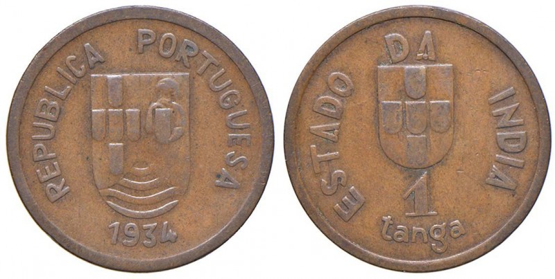 INDIA PORTOGHESE Tanga 1934 – KM 19 CU (g 3,80) RR 
qSPL/SPL