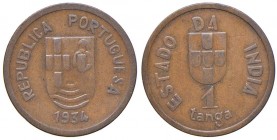 INDIA PORTOGHESE Tanga 1934 – KM 19 CU (g 3,80) RR 
qSPL/SPL