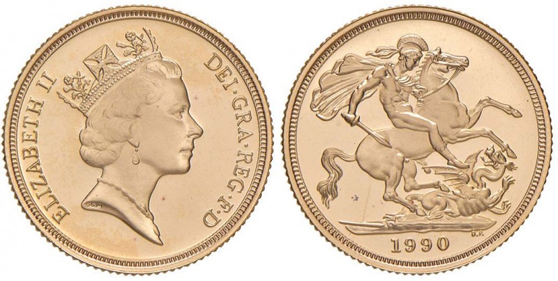 INGHILTERRA Elisabetta (1952-) Sterlina 1990 – AU (g 7,98) In astuccio senza cer...