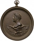 1804 Napoleone imperatore – Medaglia 1804 – AE (g 314 – Ø 117 mm) Rarissima placchetta in bronzo con appiccagnolo e anello originali. Testa laureata d...