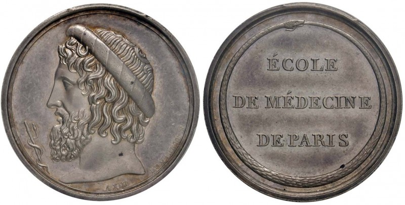 1805 Scuola di Medicina di Parigi – Gettone 1805 – D/ Testa di Esculapio a s. – ...