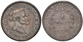 1808 Principato di Lucca e Piombino – Franco 1808 - D/ Busti accollati a d. di Elisa Buonaparte e di Felice Baciocchi – Pagani 258 – AG (g 5,00 – Ø 22...