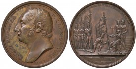 1813 La regina d’Inghilterra consegna i vessilli all’armata – Medaglia 1813 – D/ Testa nuda a s. del duca di York – R/ La consegna delle bandiere – Op...