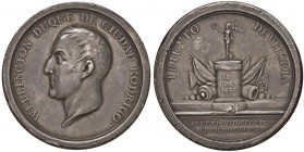 1813 Trionfo inglese a Vittoria – Medaglia 1813 – Opus: Sagau – Bramsen 2251 – AG (g 54,72 – Ø 46 mm) RRRR Colpetti e segnetti. Medaglia eccezionalmen...