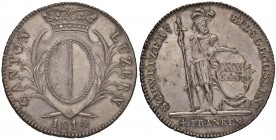 1814 Lucerna – 4 Franchi 1814 – R/ LUZERN CANTON. 1814 – AG (g 29,36 – Ø 40 mm) Ex Casolari 24 settembre 1995, lotto 400 
qSPL