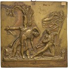 1815 Battaglia di Waterloo La guardia muore ma non si arrende – Medaglia 1815 – AE (g 598 – 160 x 160 mm) RR Placca in bronzo fuso. V. Collezione di C...