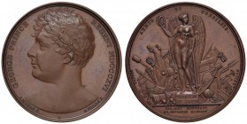 1816 Pace di Parigi – Medaglia 1816 – D/ Busto laureato a s. di Giorgio, principe reggente d’Inghilterra – R/ La Pace alata su piedistallo con scritta...