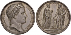 MEDAGLIE FRANCESI E NAPOLEONICHE Medaglia 1808 PRAESENTIA DONISQUE TOLOSA FELIX – Opus: Andrieu – AG (g 38,13 – Ø 41 mm) Minimi colpetti al bordo
SPL...