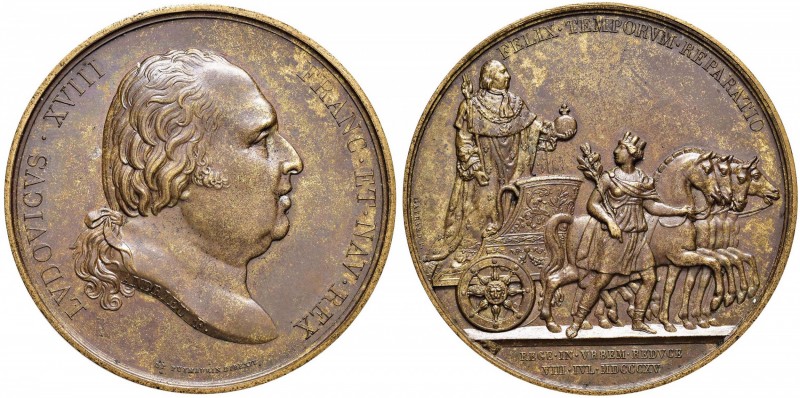 MEDAGLIE FRANCESI E NAPOLEONICHE Medaglia 1815 Secondo ingresso di Luigi XVIII a...