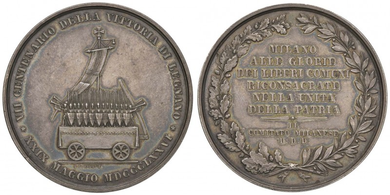 MILANO VII Centenario della Battaglia di Legnano – Medaglia 1876 – D/ Al centro ...