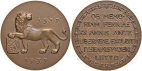 FINLANDIA Medaglia 1937 20° anniversario indipendenza – AE (g 89,92 – Ø 60 mm) Colpo al bordo
qFDC