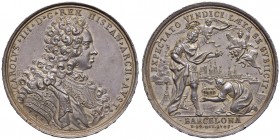 SPAGNA Medaglia 1705 Arciduca Carlo d’Austria, presa di Barcellona – Opus: P. H. Müller – AG (g 30,04 – Ø 43mm) R Minimi colpetti al bordo
qSPL...