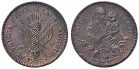 BOLOGNA Repubblica Cispadana (1796-1797) Prova del 20 lire o doppia 1797 – Pag. 45 AE (g 4,69) RRRR Conservazione eccezionale di questa tipologia molt...