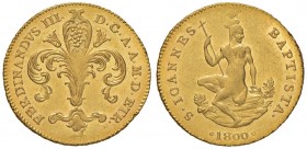 FIRENZE Ferdinando III (1790-1801) Ruspone 1800 – MIR 402/10 AU (g 10,48) RR
SPL