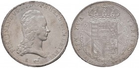 FIRENZE Ferdinando III (1790-1801) Francescone 1794 – MIR 405/3 AG (g 27,03) Graffio sulla guancia sulla tempia e modeste macchie marginali
SPL